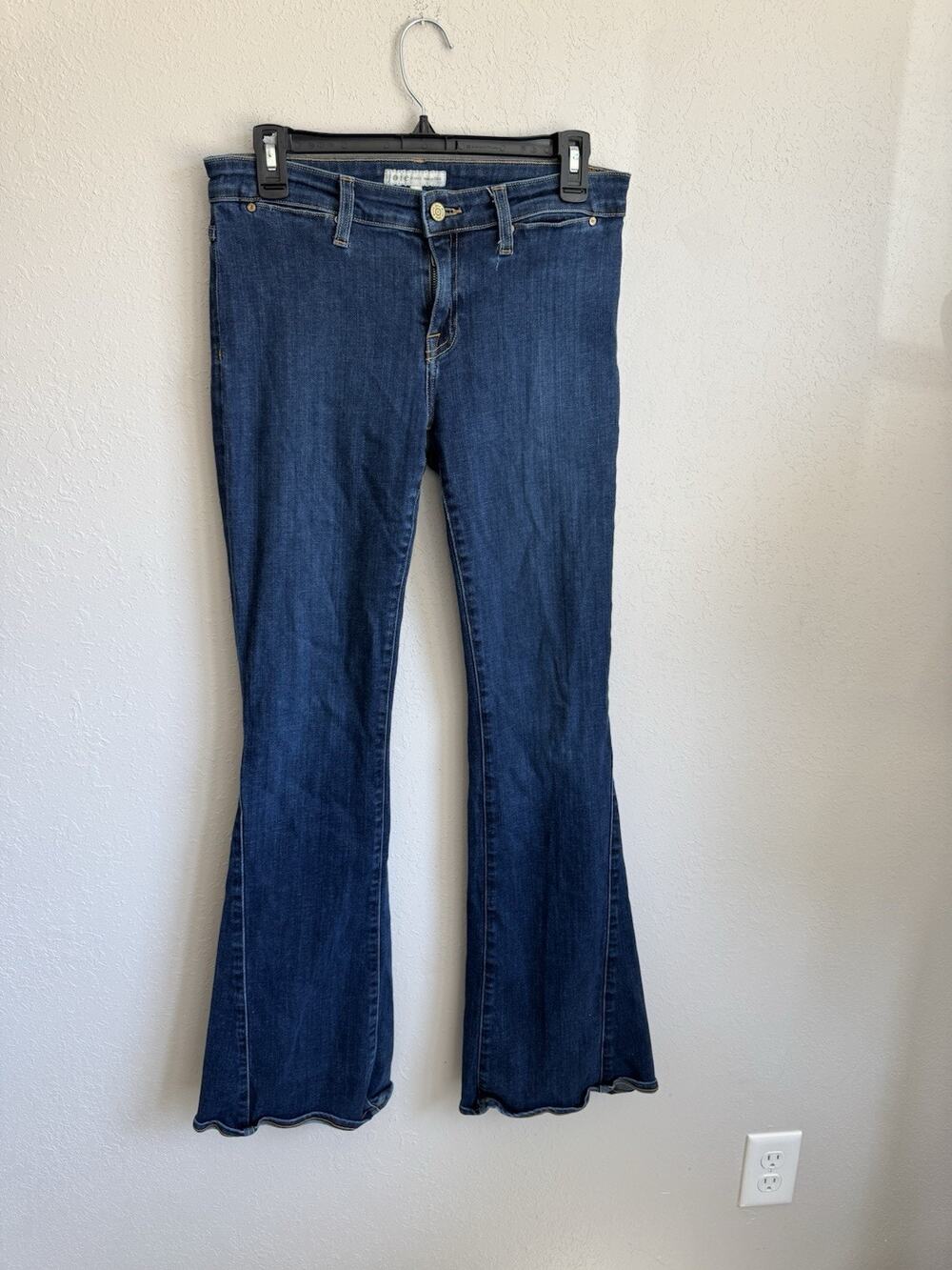Joie Mid Rise Dark Wash Blue Denim Flare Leg Jeans Womens 29 Stretch Casual